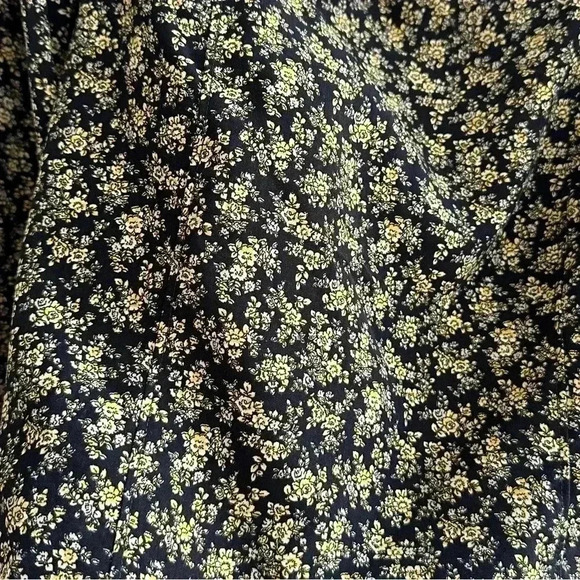 Levi's The Statement Top Slim Fit, Floral Print Puff Sleeve Top,Black/Yellow, M - Picture 8 of 16